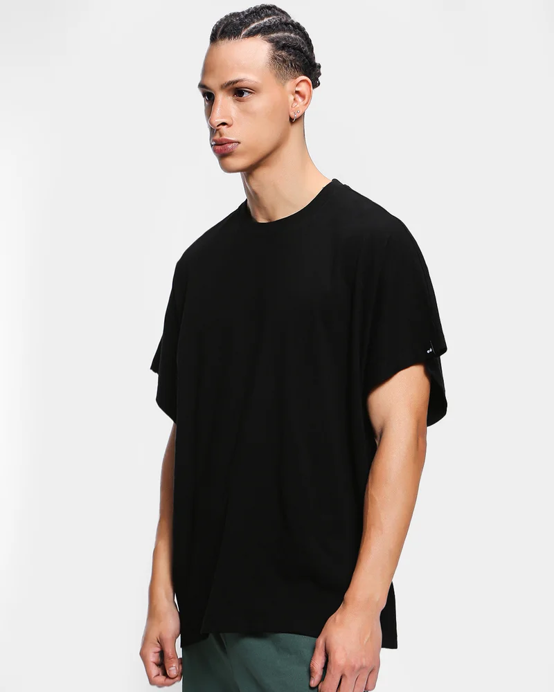 بيواكوف Men's Black Super Loose Fit Vest